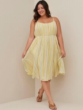Torrid Midi Chiffon Pleated Dress